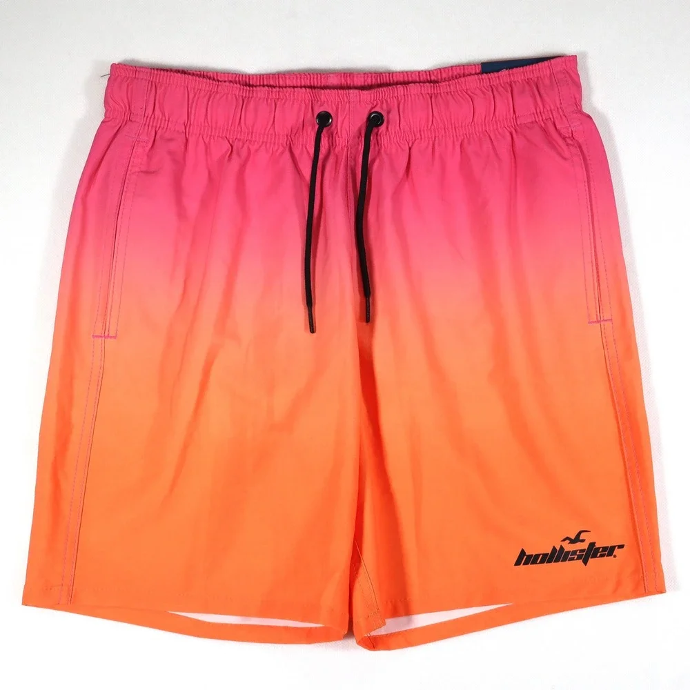Hollister Swim Trunks Mens S Pink Orange Ombre Guard 7